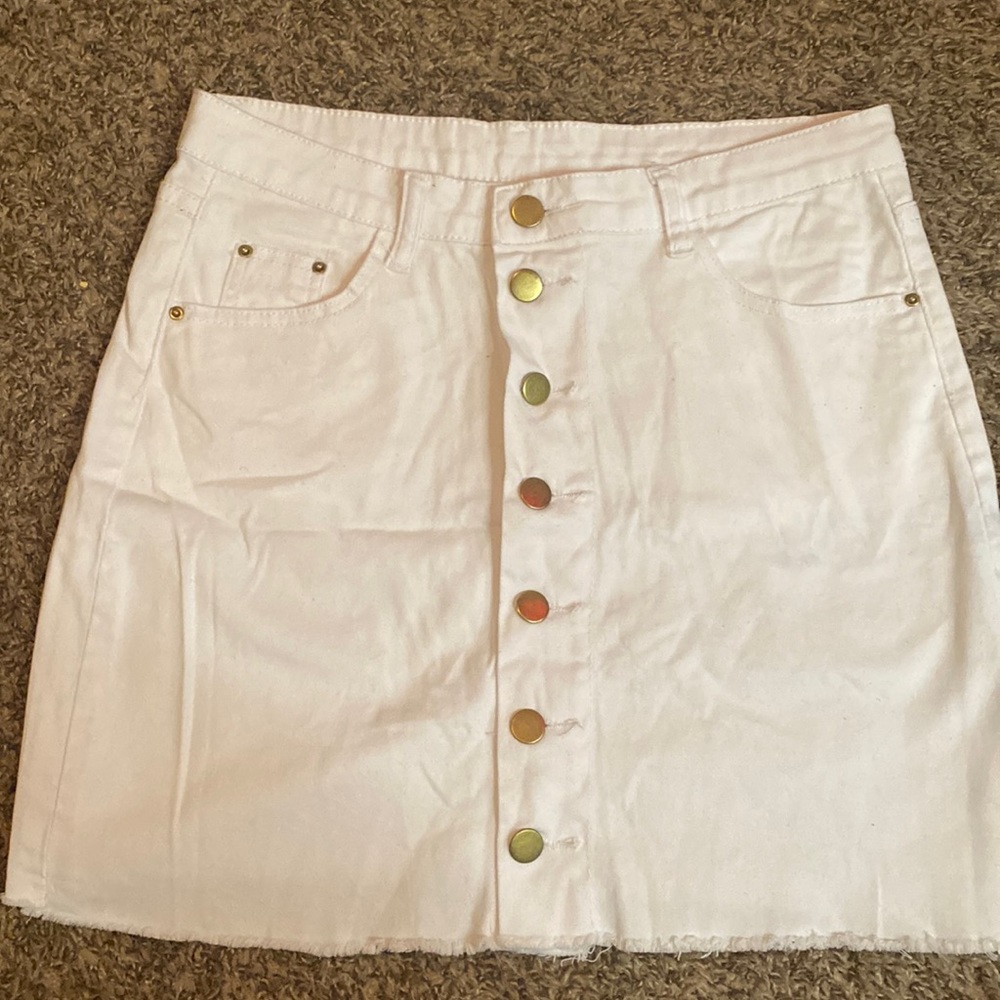 Jeans , Size large , White Skirt